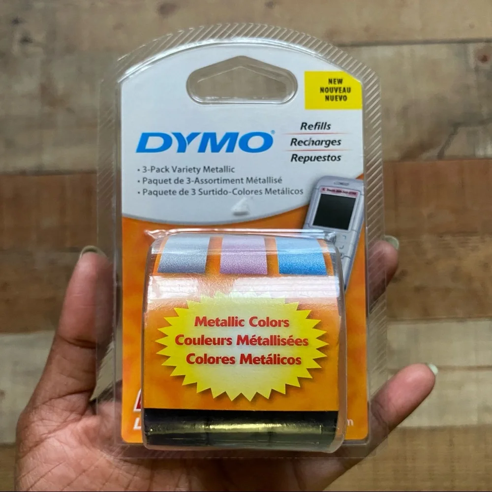 Dymo Metallic Colored Label Refils 3 ct